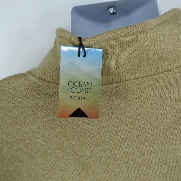 Ocean Coast Big & Tall Tan Quarter Zip Pullover Sweater LT NWT $64.50 - Picture 5 of 5